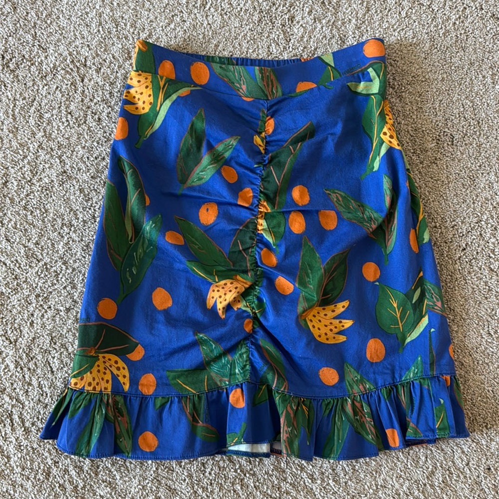 Farm Rio for Anthropologie tropical fitted skirt